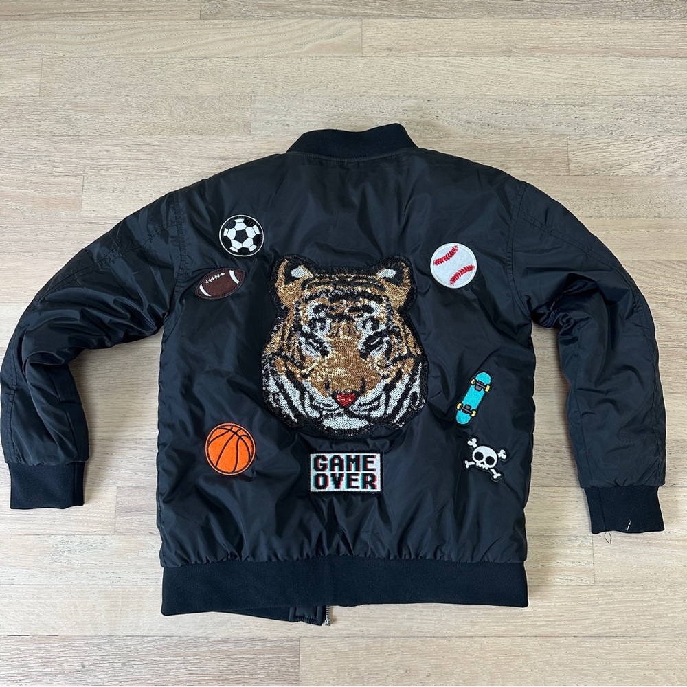 Black Bomber Jacket for Kids